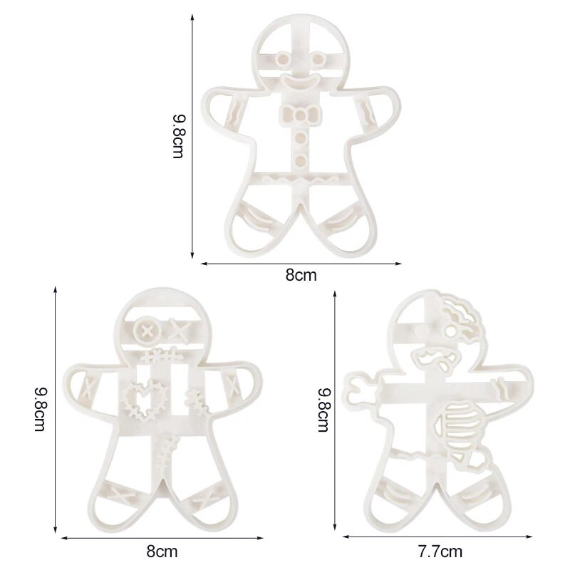 1 tk Halloweeni piparkoogimehe pealuu küpsiselõikur jõulude 3D plastist skelett küpsisevormi kondiitritooted multifilmi koogi kaunistus