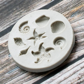 Υλικό σιλικόνης Φοντάν Καλούπια αστερίας κόγχη Σχήματα κοχυλιών για DIY Baking Candy Σοκολατάκια Δώρα για Παιδιά Ενήλικες
