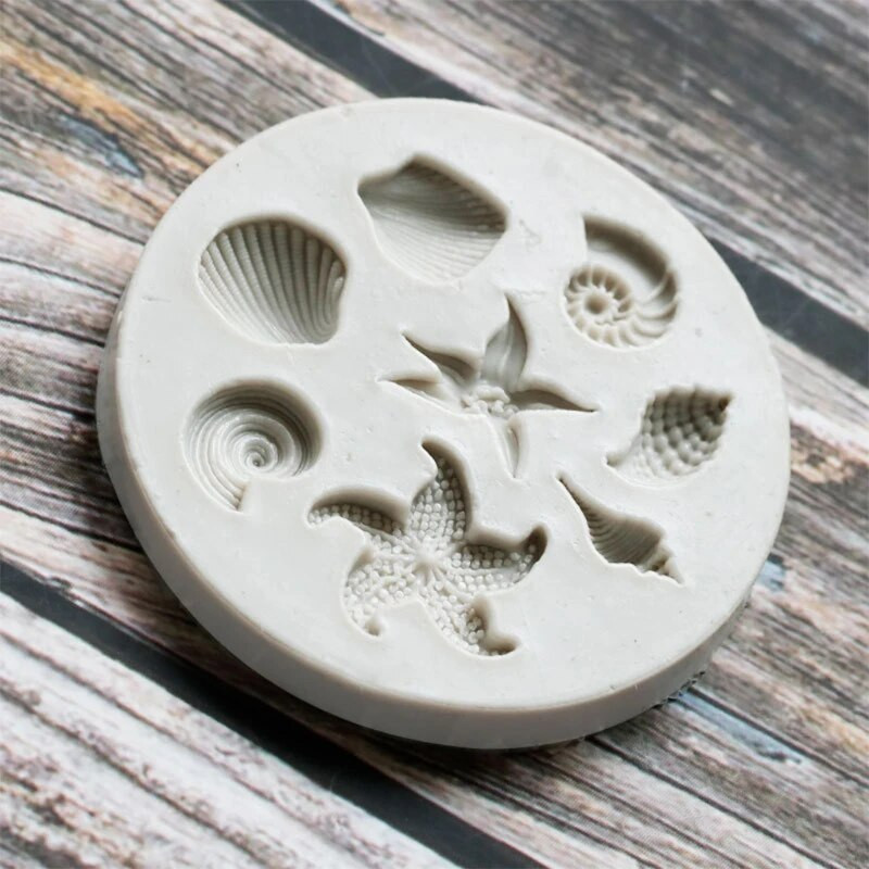 Silikoninė medžiaga Fondantas Formelės Jūrų žvaigždžių kriauklyčių kriauklių formos, skirtos „pasidaryk pats“ kepimui Saldainiai Šokoladai Dovanos vaikams Suaugusiesiems