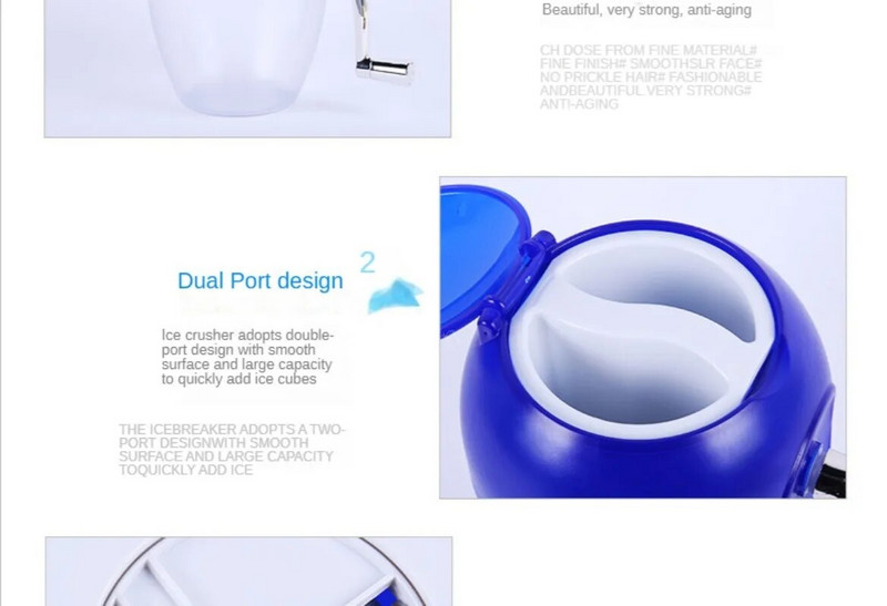 Nešiojamas rankinis ledo smulkintuvas formos rankinis švaistiklis Rankinis ledo smulkintuvas Nuskustas ledo aparatas Virtuvės baras Ledo maišytuvai Linksmi gėrimai Įrankiai