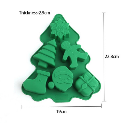 Kalėdų serijos Kalėdų eglutė didelis pyragas silikono formos torto dekoravimo įrankių rinkinys „pasidaryk pats“ putėsiai skrudinta duona kepimo skarda Duonos tešlos biskvito forma