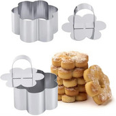 1 τεμ. Φόρμα για κέικ από ανοξείδωτο χάλυβα με κοπτικό κοπής χεριού ώθησης κυκλική φόρμα για τηγανίτες Δαχτυλίδι μους κουζίνας Εργαλείο ψησίματος ζαχαροπλαστικής