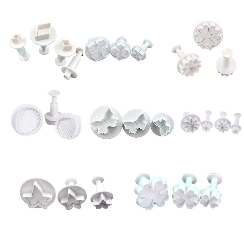 Sausainių formelės Įvairios formos Fondant Antspaudai Virtuvės priedai Plastikas Medžiaga R7UB