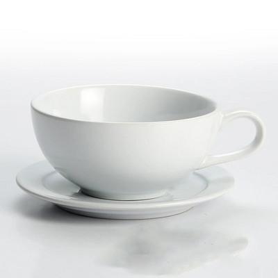 1vnt porcelianinis puodelis ir 1vnt lėkštė, modernus vienspalvių kavos puodelių rinkinys namams, biurui