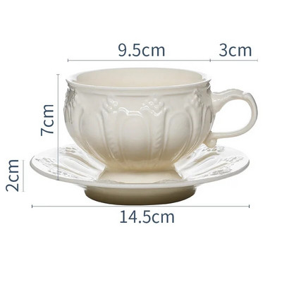 Κεραμικά σετ τσαγιού σε ανάγλυφο φλιτζάνι καφέ ευρωπαϊκής τεχνοτροπίας Κεραμικά σετ τσαγιού μονόχρωμη Τσαγιέρα και φλιτζάνια Απογευματινό σετ τσαγιού Κούπα
