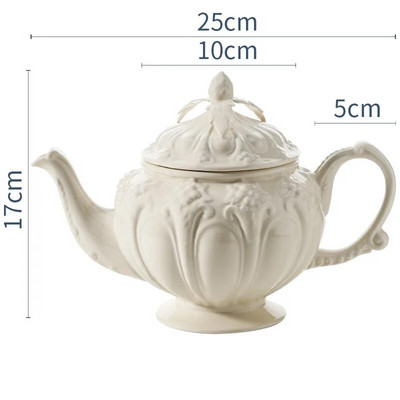 Κεραμικά σετ τσαγιού σε ανάγλυφο φλιτζάνι καφέ ευρωπαϊκής τεχνοτροπίας Κεραμικά σετ τσαγιού μονόχρωμη Τσαγιέρα και φλιτζάνια Απογευματινό σετ τσαγιού Κούπα