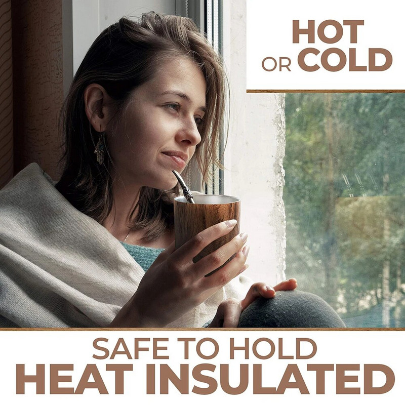 Yerba Mate kõrvitsa teetassi komplekt 12 oz, kahe seinaga roostevaba kohvitass kaanega 1 Bombillase kõrrega filtrilusikas ja pintsel