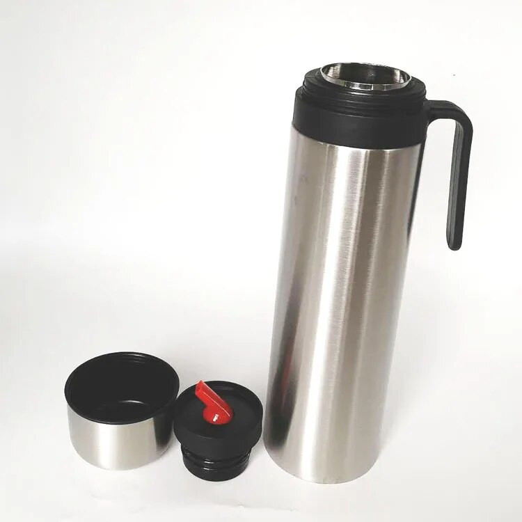 1000ml Dvigubos sienelės nerūdijančio plieno vakuumu izoliuotas termosas su dangteliu Puodelis su rankena Yerba thermos mate buteliuko termosas mate puodeliui