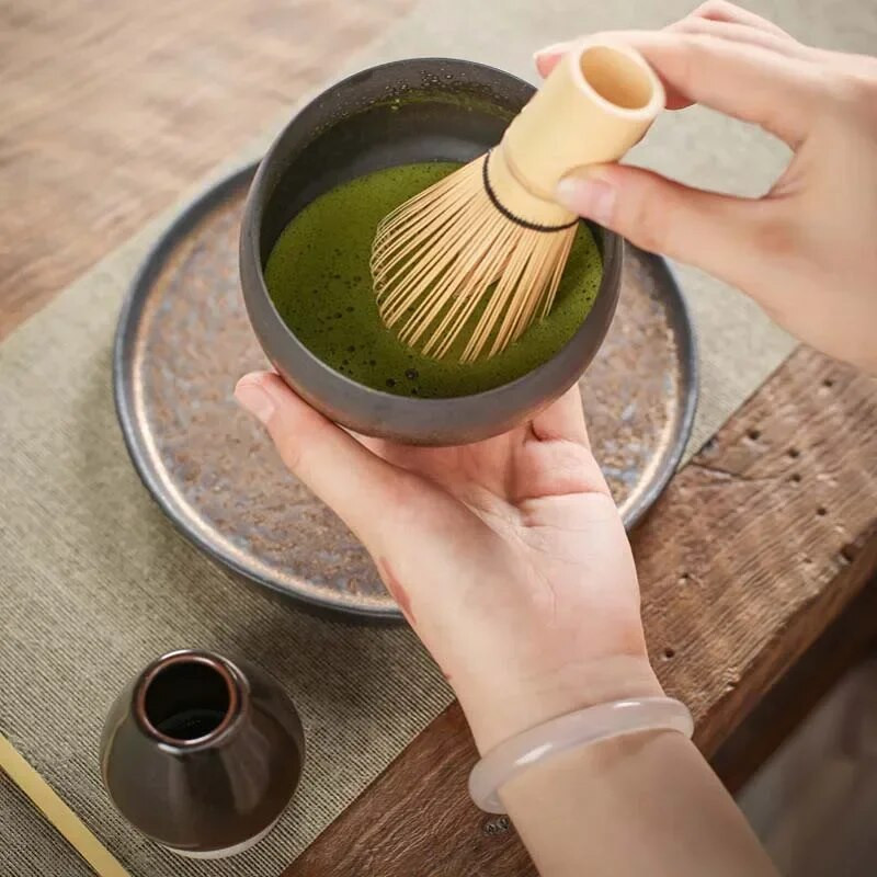 „Matcha“ arbatos šepetėlis „Baiben Li Song Dynasty“ arbatos užsakymas maišytuvo įrankis „Matcha“ dubuo bambuko stovas arbatos ratukas maišomas šepečiai bambuko šepetys