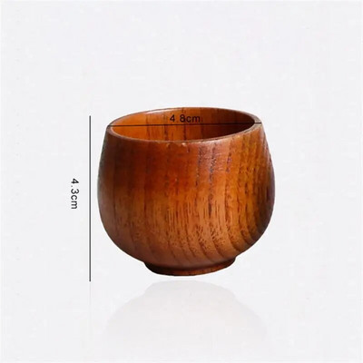 1 tk 4,3 x 4,8 cm Retro käsitsi valmistatud naturaalsest puidust tass Jujube puidust korduvkasutatav teetass Kõrge kvaliteediga majapidamistarbed