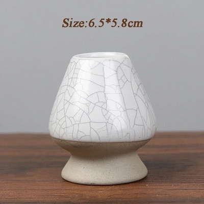 Japoniškas keraminis „Matcha“ plaktuvo pagrindas Žaliosios arbatos „Chasen“ laikiklis Bambuko arbatos šaukštas Spalvingas „Matcha“ arbatos dubuo „Chasen“ stovas gėrimo meno įrankis