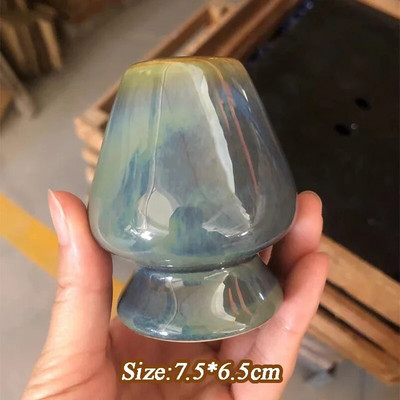 Japoniškas keraminis „Matcha“ plaktuvo pagrindas Žaliosios arbatos „Chasen“ laikiklis Bambuko arbatos šaukštas Spalvingas „Matcha“ arbatos dubuo „Chasen“ stovas gėrimo meno įrankis