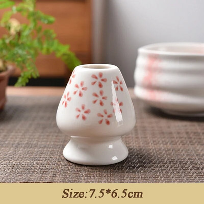 Japoniškas keraminis „Matcha“ plaktuvo pagrindas Žaliosios arbatos „Chasen“ laikiklis Bambuko arbatos šaukštas Spalvingas „Matcha“ arbatos dubuo „Chasen“ stovas gėrimo meno įrankis