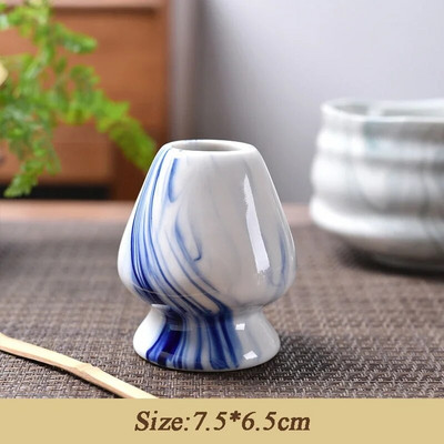 Japoniškas keraminis „Matcha“ plaktuvo pagrindas Žaliosios arbatos „Chasen“ laikiklis Bambuko arbatos šaukštas Spalvingas „Matcha“ arbatos dubuo „Chasen“ stovas gėrimo meno įrankis