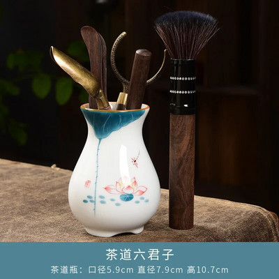 Rankomis dažytas keraminis arbatos ceremonijos butelis juodo sandalmedžio Six Gentlemen Suit Kung Fu arbatos rinkinio priedai Arbatos ruošimo įrankiai Dovana