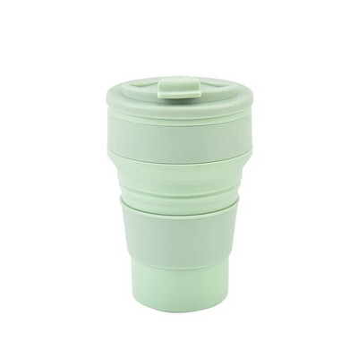 350 ml/500 ml silikoonist kokkupandav tass, kokkupandav kaanega kruus Kohvi reisimiseks õues Kaasaskantavad veejoogi teetassid