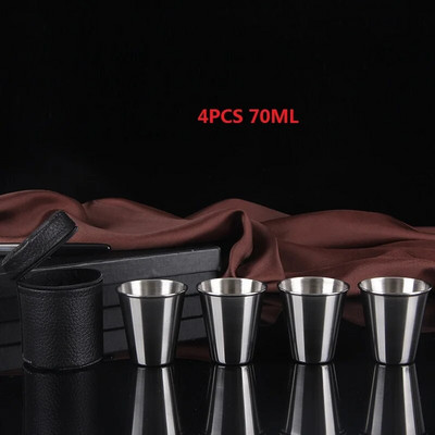 Roostevabast terasest tasside komplektid mitmeotstarbelised veiniõlle viskitopsid koos kaasaskantava kotiga välireiside joogitarvete jaoks