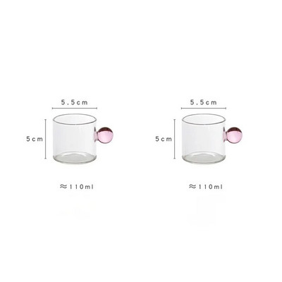 2 vnt 110 ml espreso puodeliai maži puodeliai namų stiklinis rutulys rankena Kavos puodelis arbatos vandens puodelis lėkštė kepsnių sulčių kibiras Stalo dekoras