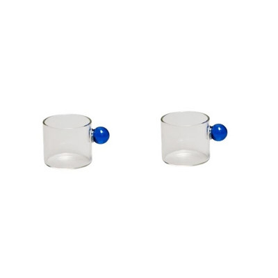 2 vnt 110 ml espreso puodeliai maži puodeliai namų stiklinis rutulys rankena Kavos puodelis arbatos vandens puodelis lėkštė kepsnių sulčių kibiras Stalo dekoras