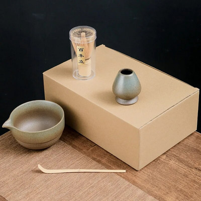 4/7 vnt japoniškos „Matcha“ arbatos rinkinys Bambuko arbatos šepetėlis Keraminis arbatos dubenėlio sudėtis kinų tradicinės rankų darbo arbatos įrankiai šventinės dovanos