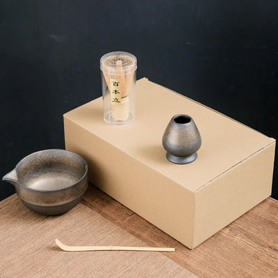 4/7 vnt japoniškos „Matcha“ arbatos rinkinys Bambuko arbatos šepetėlis Keraminis arbatos dubenėlio sudėtis kinų tradicinės rankų darbo arbatos įrankiai šventinės dovanos