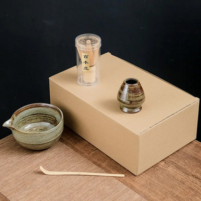 4/7 vnt japoniškos „Matcha“ arbatos rinkinys Bambuko arbatos šepetėlis Keraminis arbatos dubenėlio sudėtis kinų tradicinės rankų darbo arbatos įrankiai šventinės dovanos