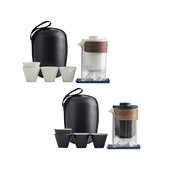 Travel With Hotel Picnic Infuser Set Mini Tea For Friends Πεζοπορία 1 κατσαρόλα Φορητά φλιτζάνια Fu Loose Outdoors 4 Kung