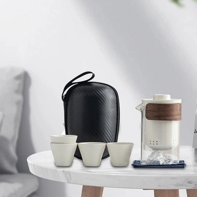 Travel With Hotel Picnic Infuser Set Mini Tea For Friends Πεζοπορία 1 κατσαρόλα Φορητά φλιτζάνια Fu Loose Outdoors 4 Kung