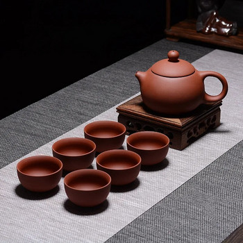 Сервиз за чай Zisha Набор от китайски лилави глинени чайници Настойка за чай Ръчно изработена чаша за чай Безплатна доставка