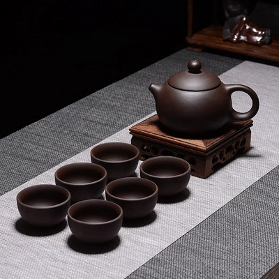 Zisha teenõude teenus Hiina lillast savist teekannu komplekt teetõmmis Käsitsi valmistatud teetass Tasuta kohaletoimetamine