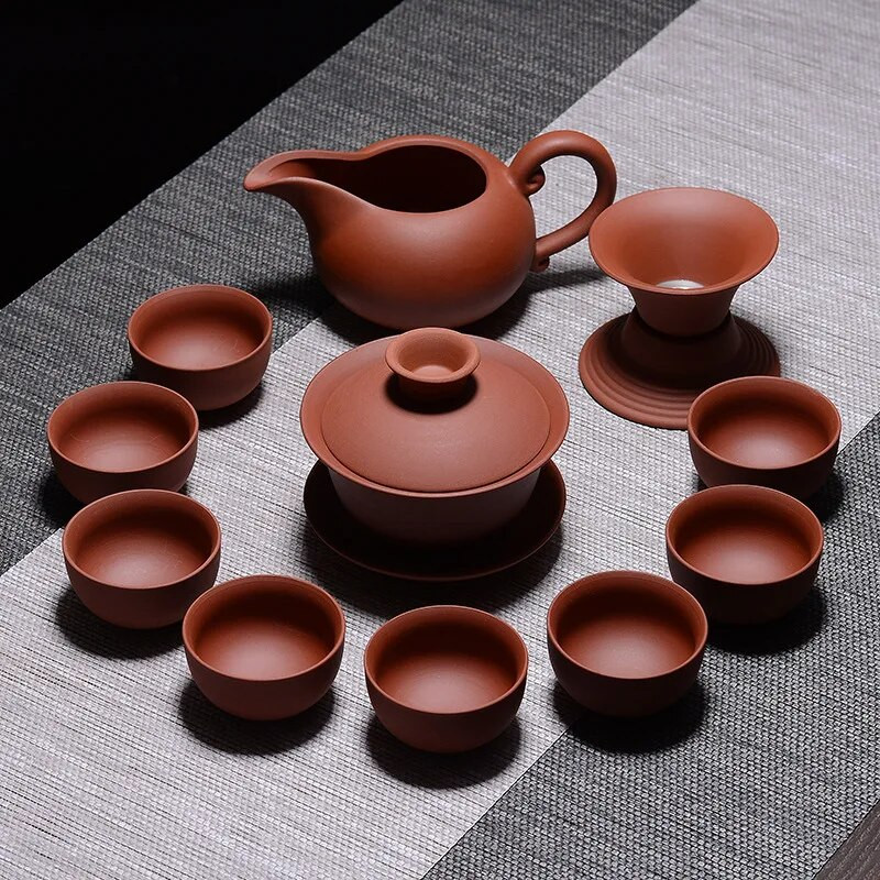 Zisha teenõude teenus Hiina lillast savist teekannu komplekt teetõmmis Käsitsi valmistatud teetass Tasuta kohaletoimetamine