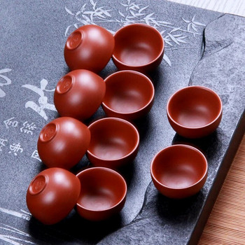 2 τεμ/παρτίδα φλιτζάνια τσαγιού zisha μωβ πήλινο φλιτζάνι 30 ml yixing cup pu er tea tools kungfu κούπα τσαγιού δώρο ποτό εργαλείο τσαγιού