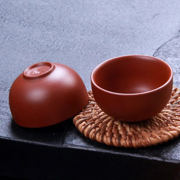 2 τεμ/παρτίδα φλιτζάνια τσαγιού zisha μωβ πήλινο φλιτζάνι 30 ml yixing cup pu er tea tools kungfu κούπα τσαγιού δώρο ποτό εργαλείο τσαγιού