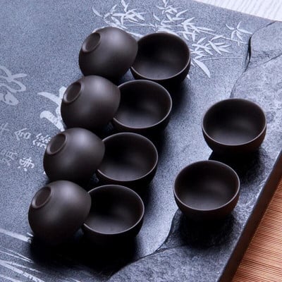 2 бр./лот zisha чаени чаши лилава глинена чаша 30 ml yixing чаша pu er tea tools kungfu tea cup gift drink tea tool