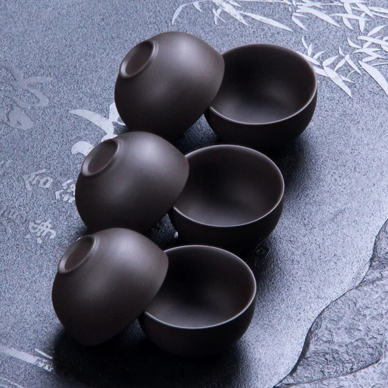 2 τεμ/παρτίδα φλιτζάνια τσαγιού zisha μωβ πήλινο φλιτζάνι 30 ml yixing cup pu er tea tools kungfu κούπα τσαγιού δώρο ποτό εργαλείο τσαγιού