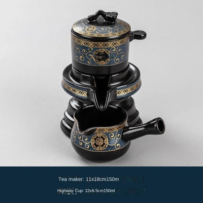 Lazy pusiau automatinis Creative Stone malūnas, besisukantis vanduo Kung Fu arbatos virimo aparato rinkinys Keraminis arbatinukas arbatinukas