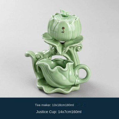 Lazy pusiau automatinis Creative Stone malūnas, besisukantis vanduo Kung Fu arbatos virimo aparato rinkinys Keraminis arbatinukas arbatinukas