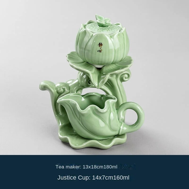 Lazy pusiau automatinis Creative Stone malūnas, besisukantis vanduo Kung Fu arbatos virimo aparato rinkinys Keraminis arbatinukas arbatinukas