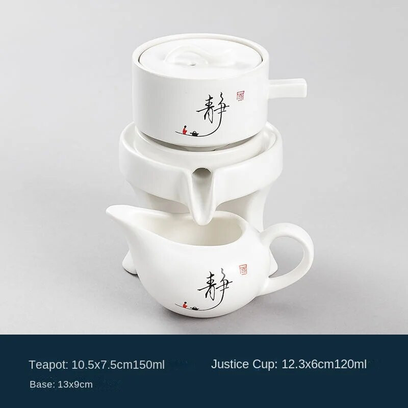 Lazy pusiau automatinis Creative Stone malūnas, besisukantis vanduo Kung Fu arbatos virimo aparato rinkinys Keraminis arbatinukas arbatinukas