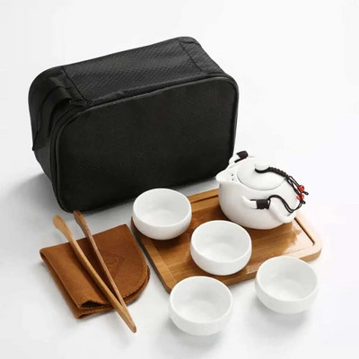 Kineski lonac i šalica Set za čaj Putni Kung Fu Keramičke prijenosne šalice za čaj Čajnik Porculanske Gaiwan šalice Alati za ceremonije Ručno izrađeni mini
