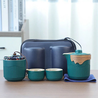 Nešiojamas kelioninis arbatos rinkinys, lauko stovyklavimo arbatos ruošimo įrankis, vienetiniai Kung Fu arbatos rinkiniai, geriausia dovana arbatos kultūros mėgėjams