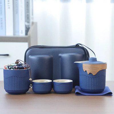 Nešiojamas kelioninis arbatos rinkinys, lauko stovyklavimo arbatos ruošimo įrankis, vienetiniai Kung Fu arbatos rinkiniai, geriausia dovana arbatos kultūros mėgėjams