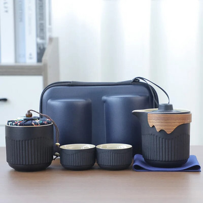 Nešiojamas kelioninis arbatos rinkinys, lauko stovyklavimo arbatos ruošimo įrankis, vienetiniai Kung Fu arbatos rinkiniai, geriausia dovana arbatos kultūros mėgėjams