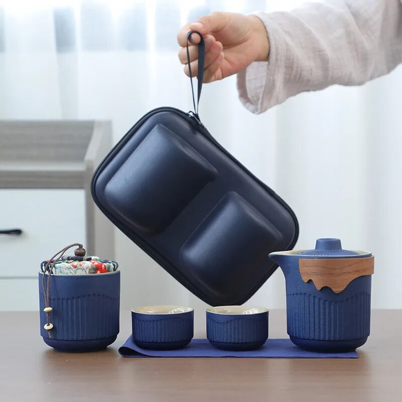 Nešiojamas kelioninis arbatos rinkinys, lauko stovyklavimo arbatos ruošimo įrankis, vienetiniai Kung Fu arbatos rinkiniai, geriausia dovana arbatos kultūros mėgėjams