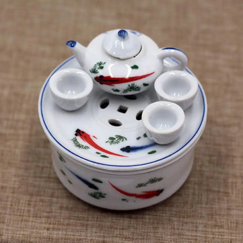 1 комплект мини прибори за чай с висока реставрация в китайски стил, ретро декоративна керамика, детски сервиз за чай с поднос за чай, оформление на сцена на чаша