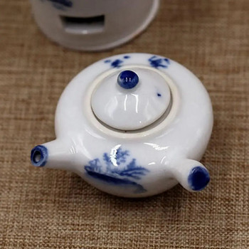 1 комплект мини прибори за чай с висока реставрация в китайски стил, ретро декоративна керамика, детски сервиз за чай с поднос за чай, оформление на сцена на чаша