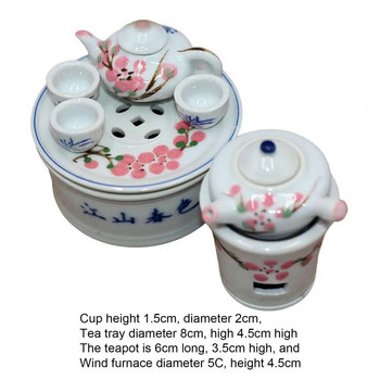 1 Σετ Mini Teaware υψηλής αναπαλαίωσης κινέζικου στυλ ρετρό διακοσμητικά κεραμικά Παιδικό σετ τσαγιού με διάταξη σκηνικού φλυτζανιού τσαγιού