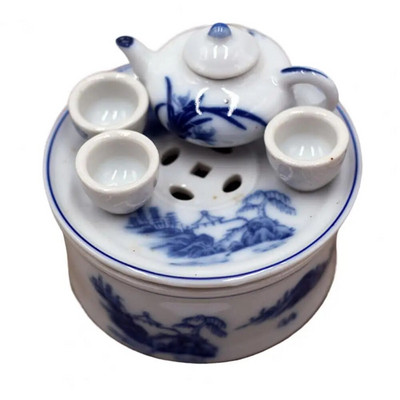 1 rinkinys Mini arbatos indų aukšto restauravimo kinų stiliaus retro dekoratyvinė keramika vaikų arbatos rinkinys su arbatos padėklu puodelio scenos išdėstymas