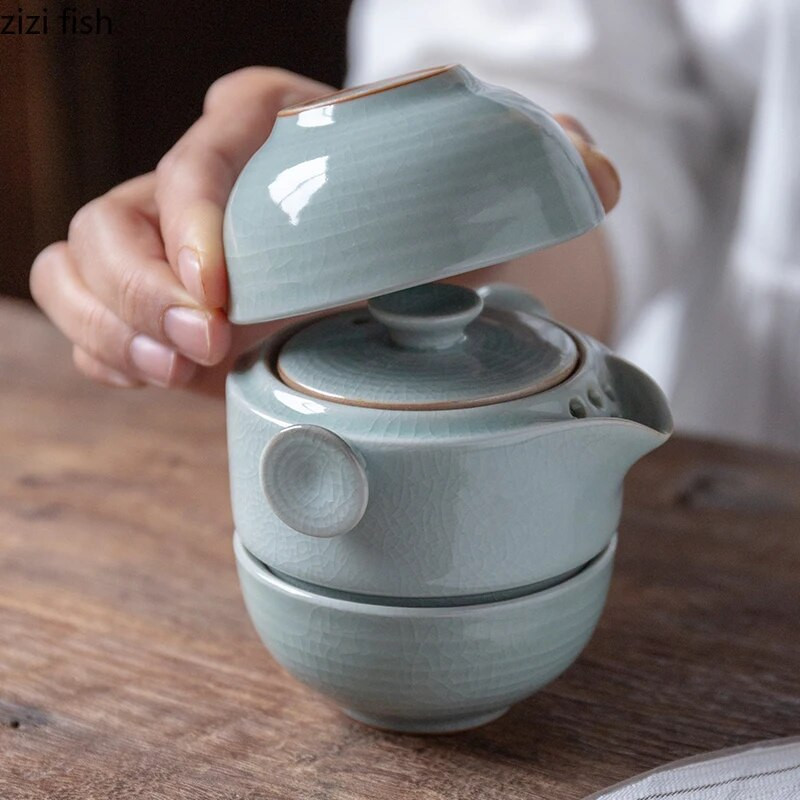 Šiuolaikiniai keraminiai stalo reikmenys arbatinuko stalviršio puošmena Nešiojami kelionių Kung Fu arbatos rinkiniai Porcelianiniai amatai Namų dekoravimo priedai