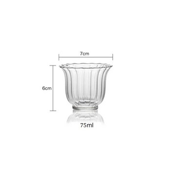 1 брой 75 ml топлоустойчиви чаши за чай Nordic Clear Ripple Чаша за черен чай с малък капацитет Master Cup Soju Sake Shot Glass Tumbler Cup